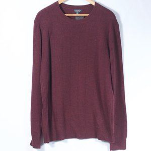 Club Monaco L Men's Crew Neck Sweater Maroon Wool Cashmere